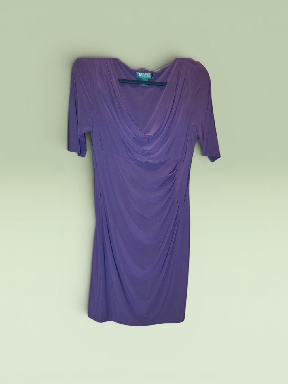 Lauren Ralph Lauren Purple Draped Midi Dress